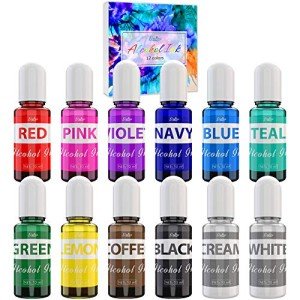 Vibrant 12-Color Alcohol Ink Set for Resin Art