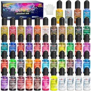 48 Vibrant Alcohol Ink Colors for Resin Art