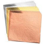 200pcs Rose Gold Leaf Foil Sheets for Crafts