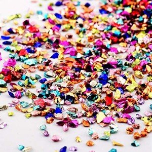 Multicolor Metallic Crushed Glass Chips for Crafts