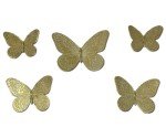 Rustic Gold Butterfly Wall Art Set - 5 Pieces