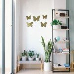 Rustic Gold Butterfly Wall Art Set - 5 Pieces