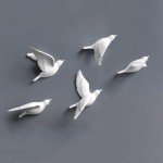 5Pcs Resin Flying Doves Wall Art Decor