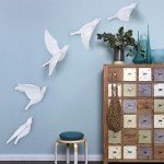 5Pcs Resin Flying Doves Wall Art Decor