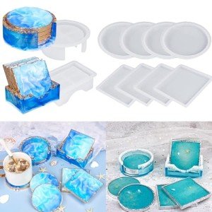 10-Piece Silicone Molds for Resin Coasters