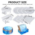10-Piece Silicone Molds for Resin Coasters