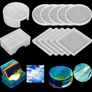 12-Piece Silicone Coaster Molds Set for DIY