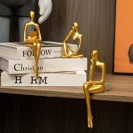 Set of 3 Gold Thinker Statues for Decor
