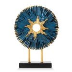 Blue Round Modern Abstract Resin Art Sculpture