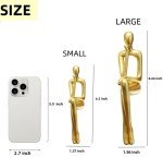 Set of 3 Gold Thinker Statues for Decor