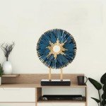 Blue Round Modern Abstract Resin Art Sculpture