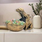 Gold Hippo Resin Statue and Key Storage Box