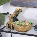 Gold Hippo Resin Statue and Key Storage Box