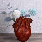 Heart-Shaped Resin Vase for Modern Decor - Red