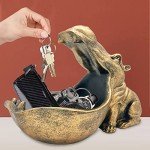 Gold Hippo Resin Statue and Key Storage Box