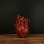 Heart-Shaped Resin Vase for Modern Decor - Red
