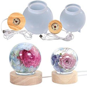 Large Sphere Resin Molds with LED Wooden Base