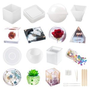 20-Piece Silicone Resin Molds Kit with Tools