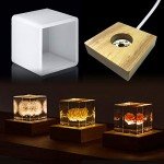Square LED Resin Mold with Wooden Stand