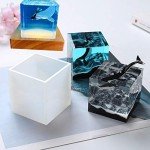 Square LED Resin Mold with Wooden Stand