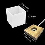 Square LED Resin Mold with Wooden Stand
