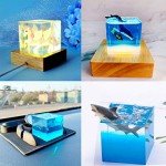Square LED Resin Mold with Wooden Stand