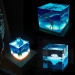 Square LED Resin Mold with Wooden Stand