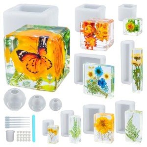 12-Piece 4-Inch Glossy Resin Mold Set