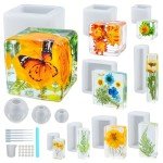 12-Piece 4-Inch Glossy Resin Mold Set