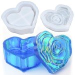 Heart Jar Resin Mold with Rose Lid