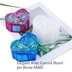 Heart Jar Resin Mold with Rose Lid