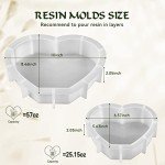 Large Heart Shape Silicone Resin Molds - 2 Pcs