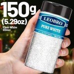 LEOBRO Iridescent White Glitter for Crafts 150G