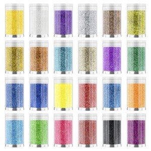 24-Color Holographic Glitter Powder Set