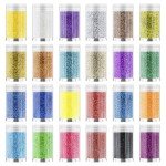24-Color Holographic Glitter Powder Set