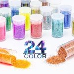 24-Color Holographic Glitter Powder Set
