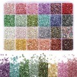24 Color Crushed Glass for Resin Art Projects