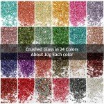 24 Color Crushed Glass for Resin Art Projects