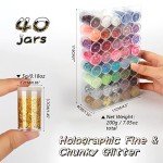 40-Color Holographic Glitter Mix for Crafting