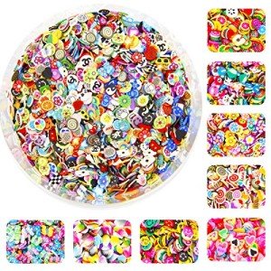 1000 Mini Colorful Nail Art Slice Charms