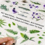 36 Sheets of Natural Flower Stickers for Crafting