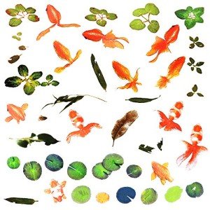 3D Koi Fish Resin Stickers for Art Projects