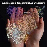 80 Large Holographic Resin Art Stickers Set