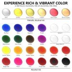 Vibrant Alcohol Ink Set - 30 Colors for Art