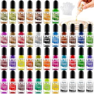 40 Bottle Vivid Alcohol Ink Set for Resin Art