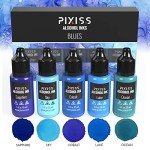 Pixiss Blue Alcohol Ink Set - 5 Vibrant Shades
