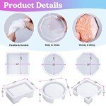 18 Pcs Silicone Coaster Resin Molds Set