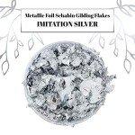 Metallic Silver Leaf Flakes for Resin Art 10g