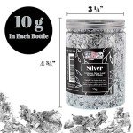 Metallic Silver Leaf Flakes for Resin Art 10g