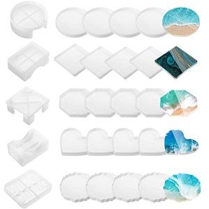 25 Pcs Epoxy Resin Coaster Molds Set